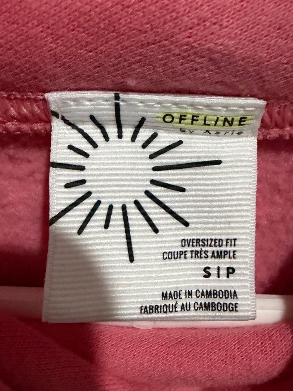 OFFLINE by Aerie Cloud Fleece Oversized Mock Neck Sweatshirt - Pink - S - Picture 4 of 4